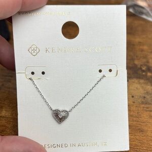Kendra Scott Rhodium Heart Necklace